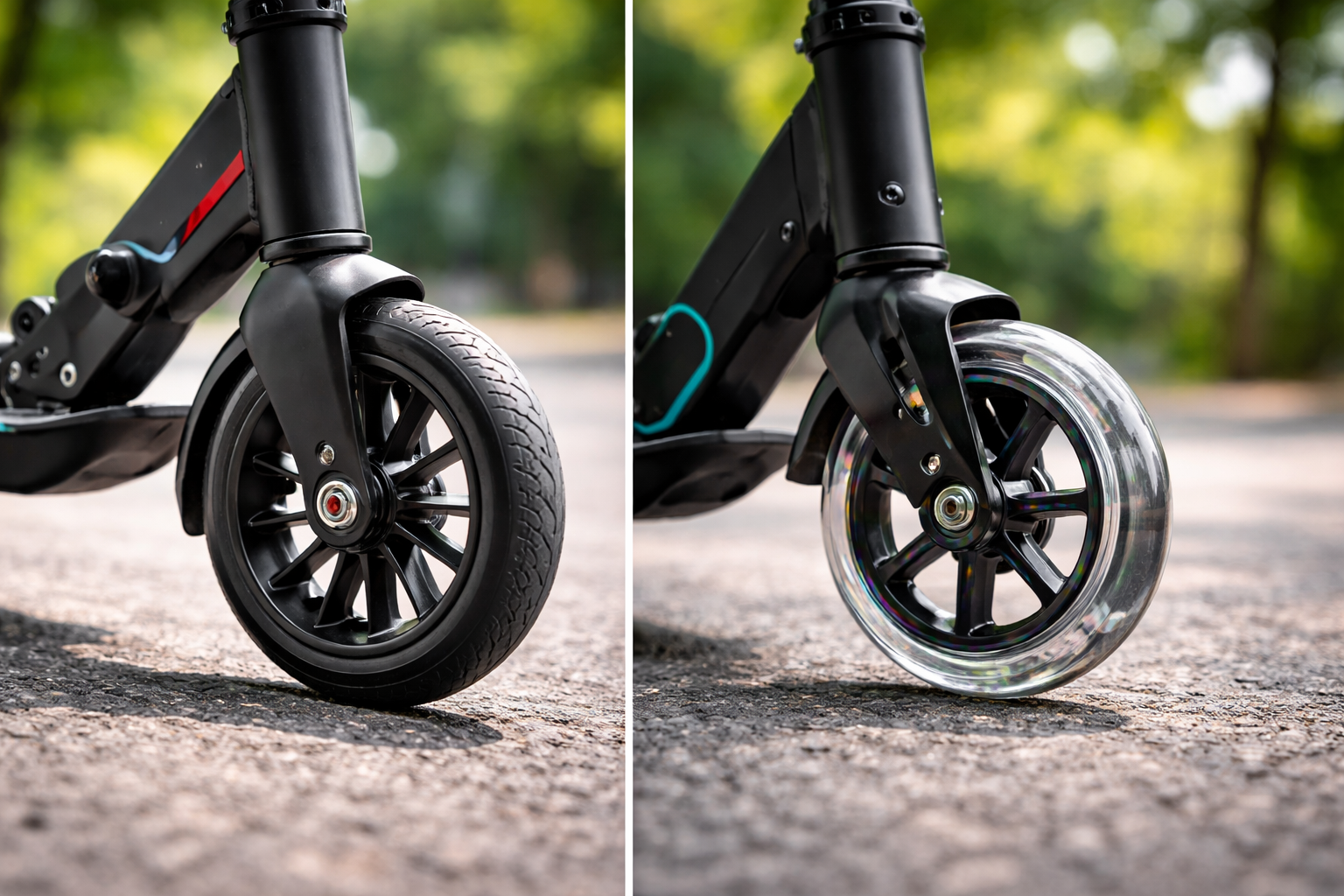 Kolesca za skiro: gumijasta ali poliuretanska