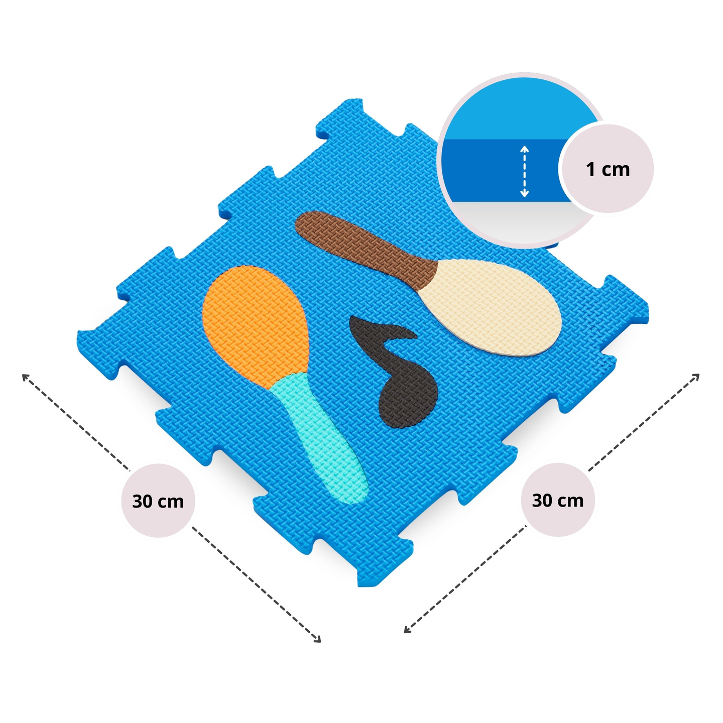 Izobraževalna penasta podloga za sestavljanke 90 x 90 x 1cm - EVA pena - oblika: instrumenti