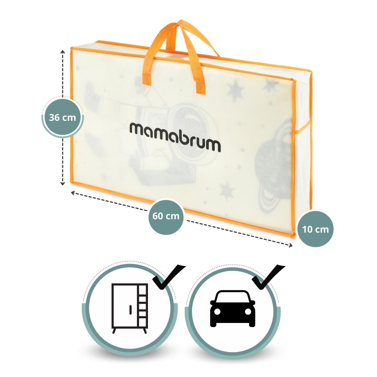 Dvostranska zložljiva podloga iz pene 180 x 120 x 1cm - Kozmos/geometrični trikotniki