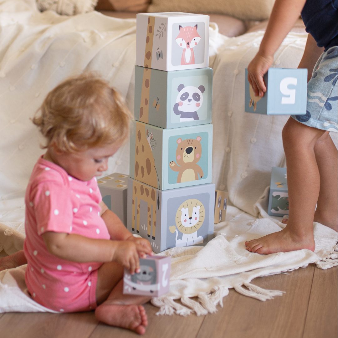 Stolp sestavljanke za otroke 10 kosov - številke in živali