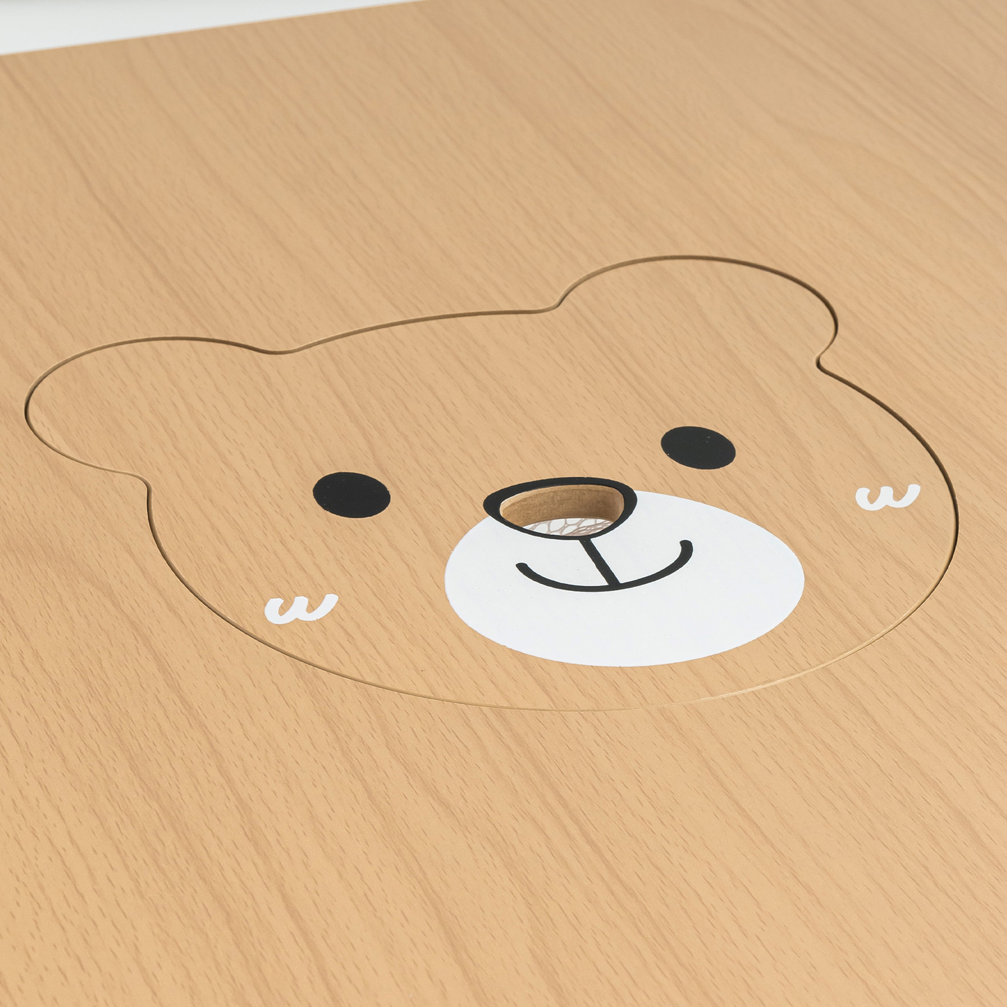 Lesena miza s shrambo in 2 stoloma Otroški komplet - Prikupen medvedek