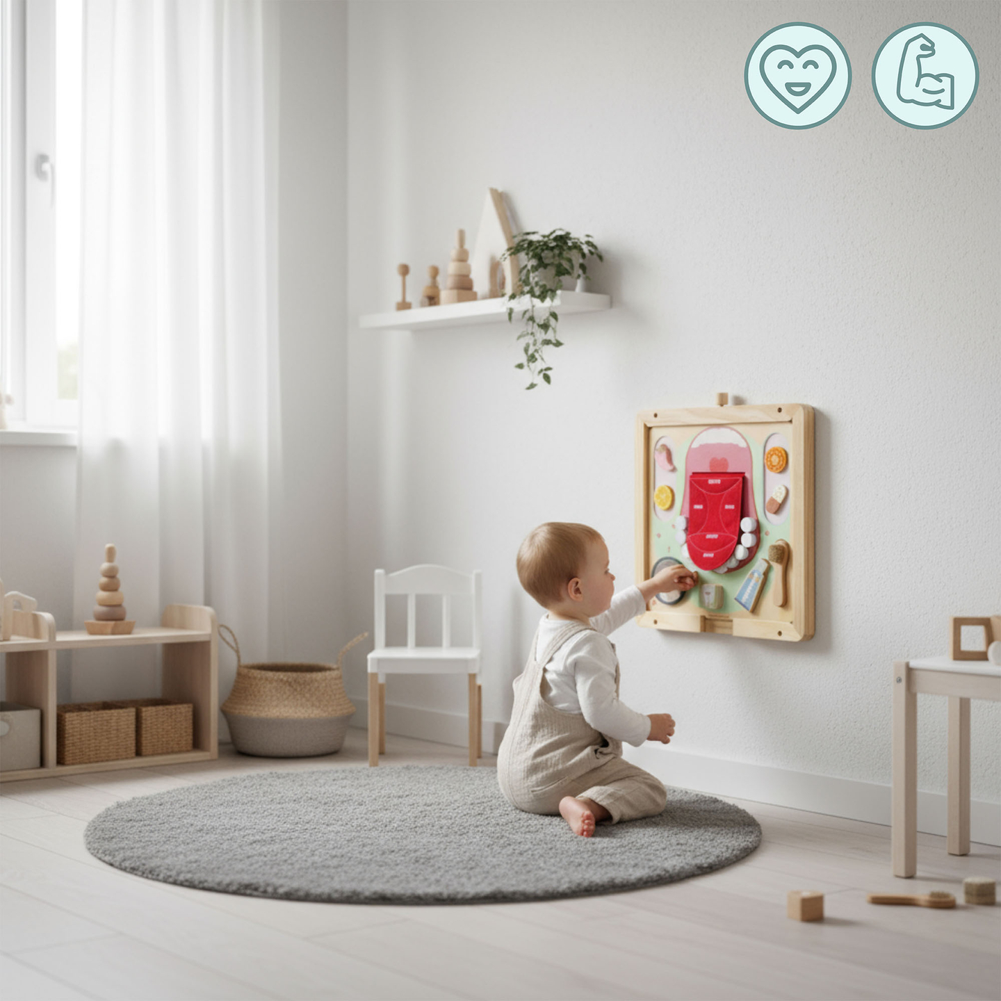 Lesen stenski okvir - za pritrditev izobraževalnih tabel Mamabrum