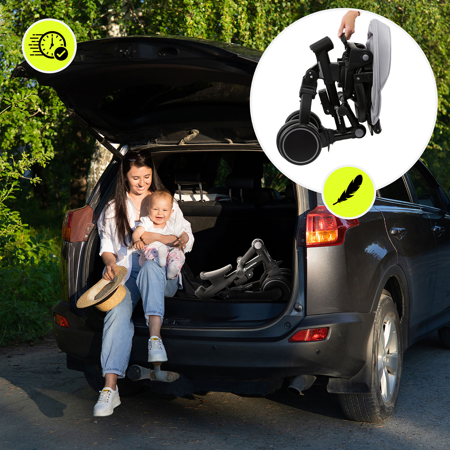 Večnamenski tricikel 8v1 TOBI FOREST - siv