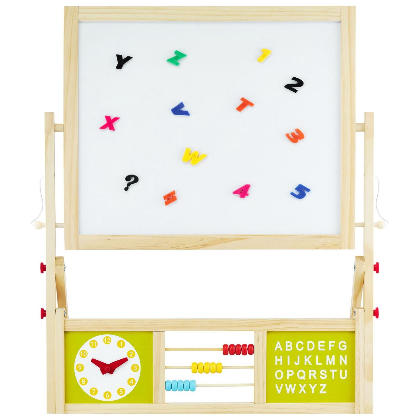 Velika izobraževalna dvostranska tabla: magnetna in kredna - tabla za brisanje na suho, lesena