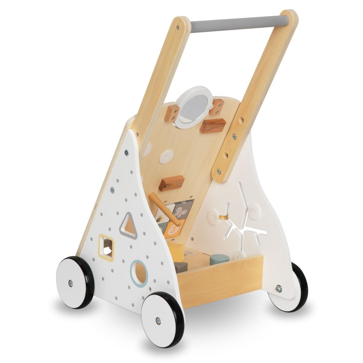 Izobraževalna lesena hodulja 8v1 / potiskalnik za dojenčke - manipulativna tabla