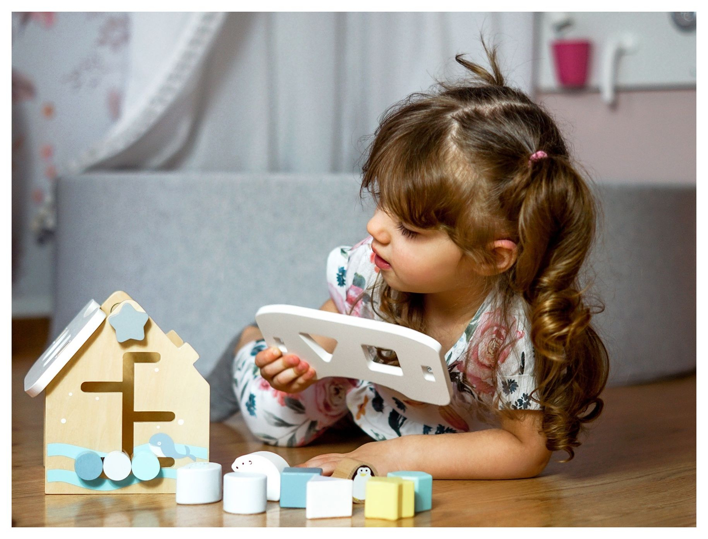 Sorter - izobraževalna lesena hiška z bloki