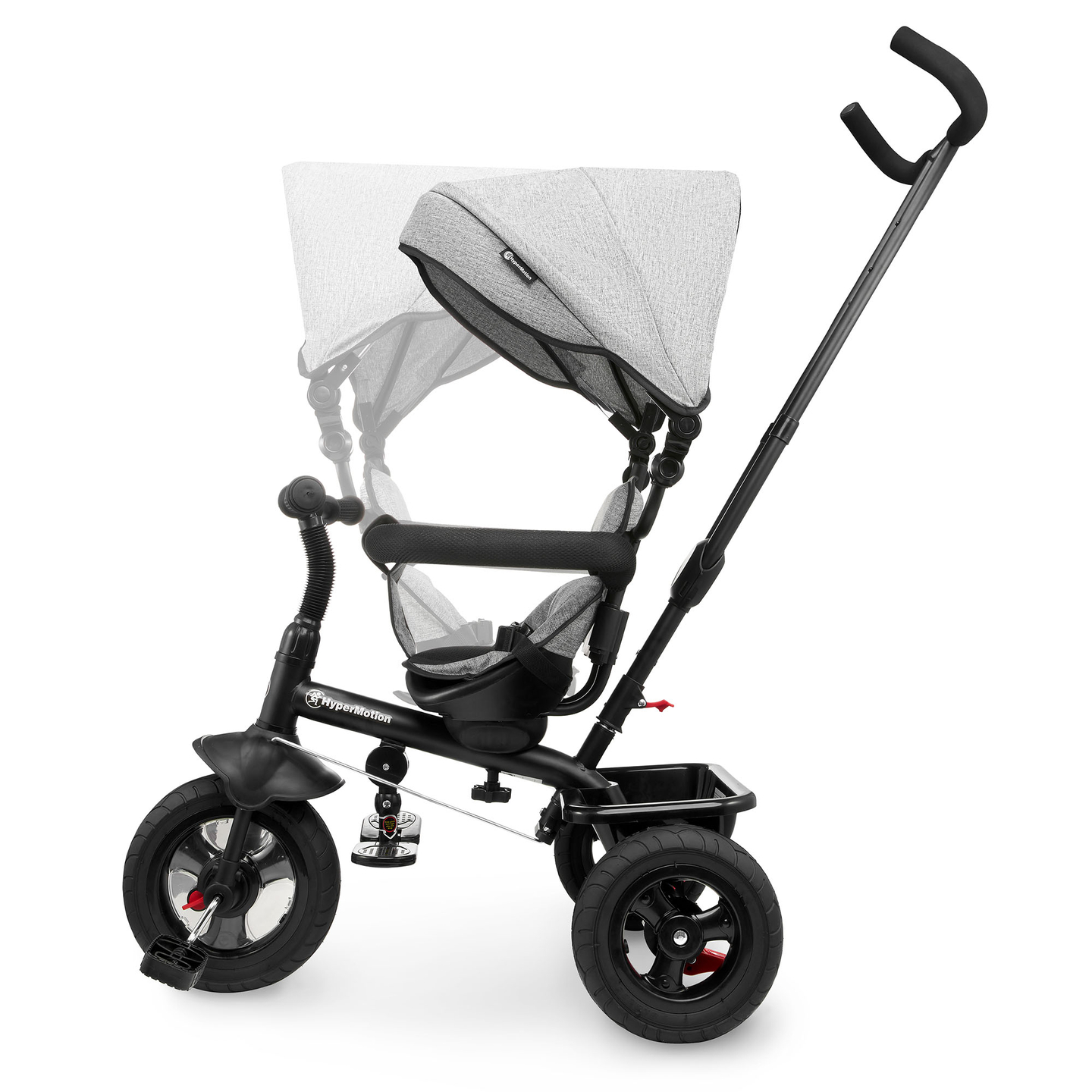 Tricikel za otroke od 1 do 4 let - TOBI FREY - siva barva - vrtljiv - kolesa s črpalko + tlačilka