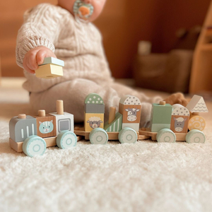 Leseni vlak z bloki za dečka - Kmetija