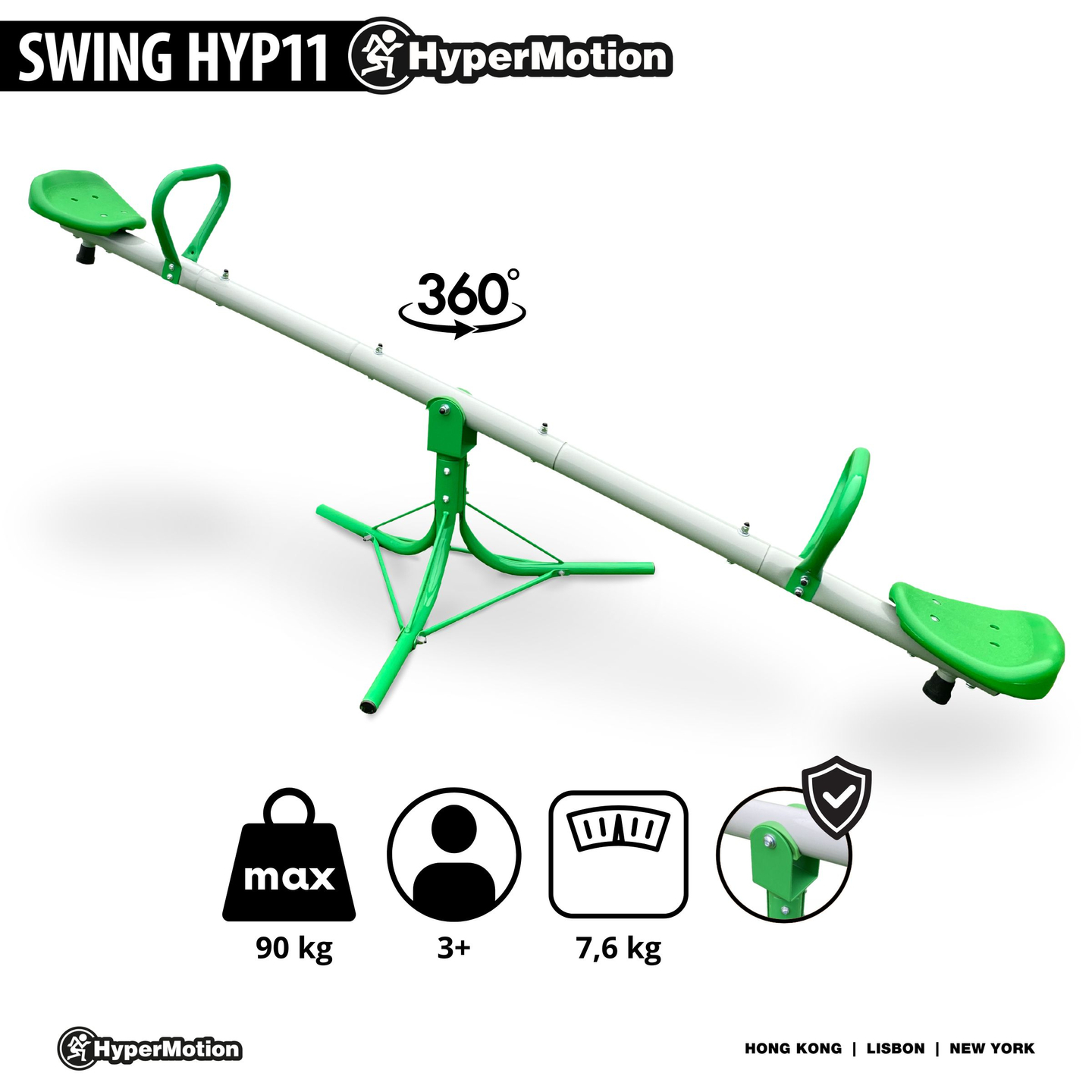 Vrtna gugalnica 2 v 1, ravnotežna gred za 2 osebi s 360-stopinjskim vrtiljakom
