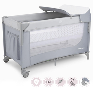 Tesno prenosna otroška posteljica 3 v 1 s previjalno mizo, vzmetnico in torbo za prenašanje