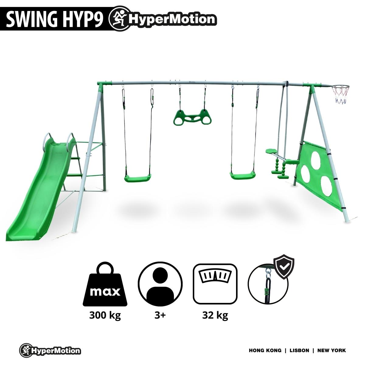 XXXL vrtno igrišče za otroke z gugalnicami, toboganom, gimnastičnim trapezom, košarkarskim košem in nogometnim golom