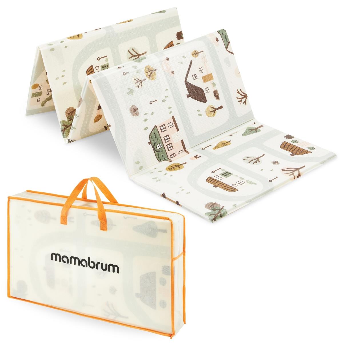 Dvostranska zložljiva podloga iz pene 180 x 120 x 1 cm - Charming Town/Sand Beige