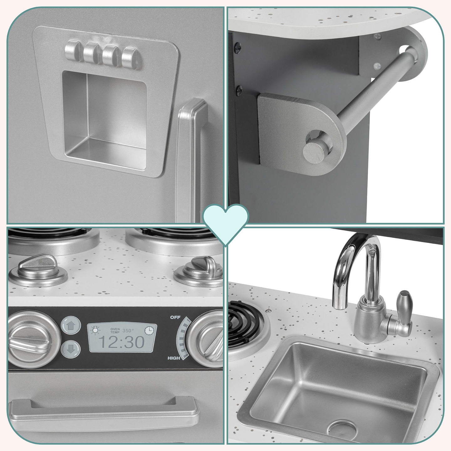 XXL lesena kuhinja z LED osvetlitvijo, predpasnikom in dodatki