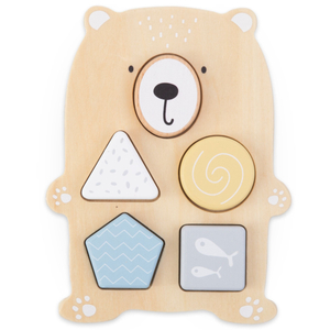 Komplet lesenih igrač - pisano prepletanje, piramida iz tjulnjev, sortirnik za medvedke
