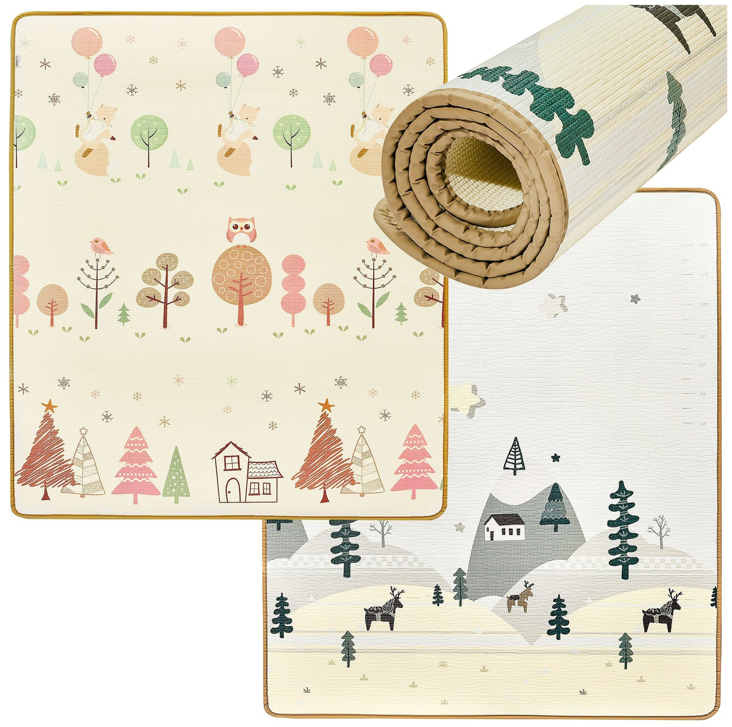 Dvostranska podloga iz pene XXL - zvitek 1 CM (gozd in gore)