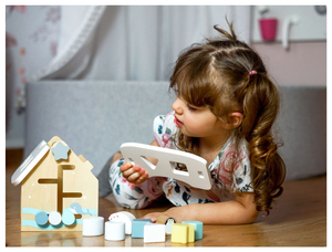 Sorter - izobraževalna lesena hiška z bloki