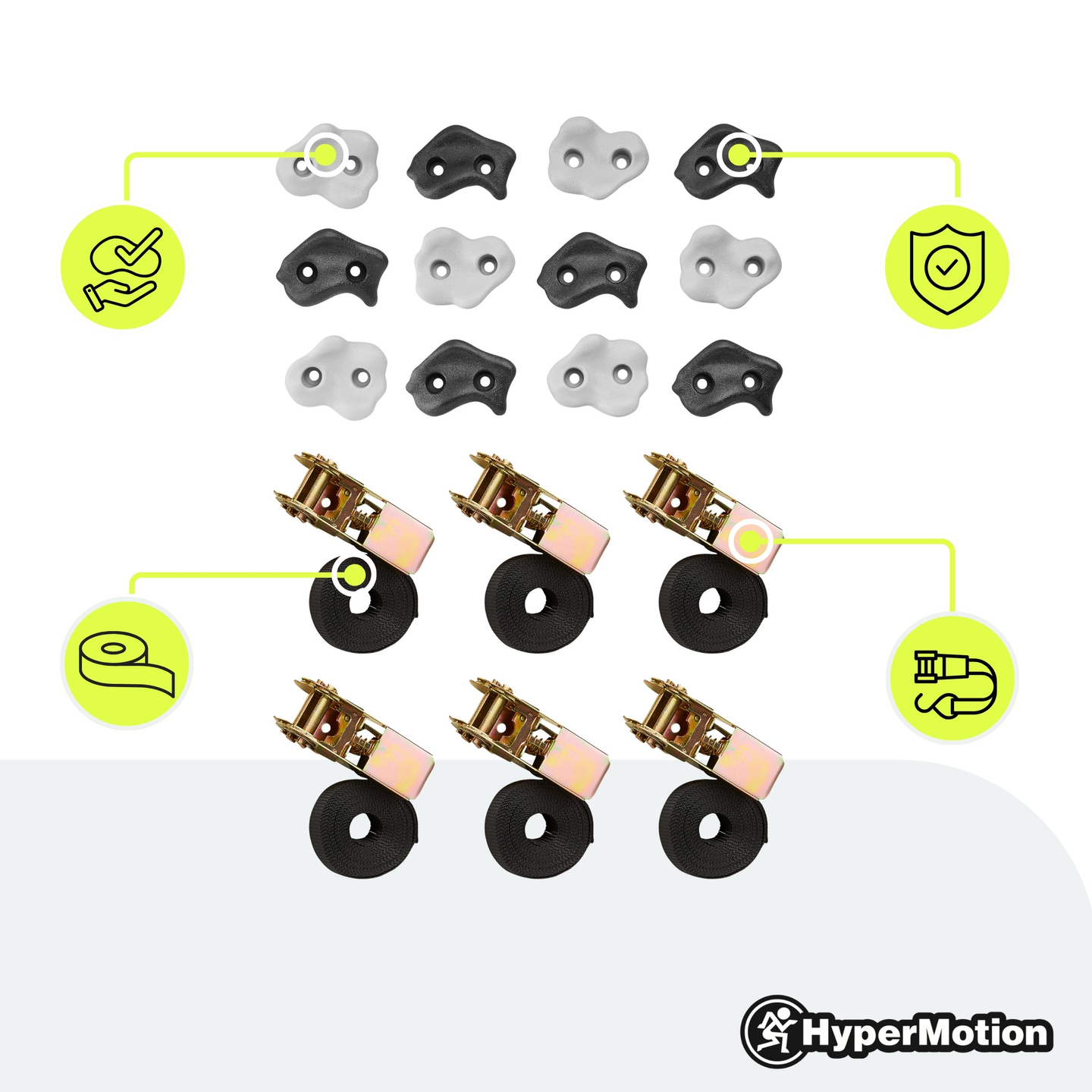 Komplet za plezanje po drevesih HyperMotion - 18 izdelkov