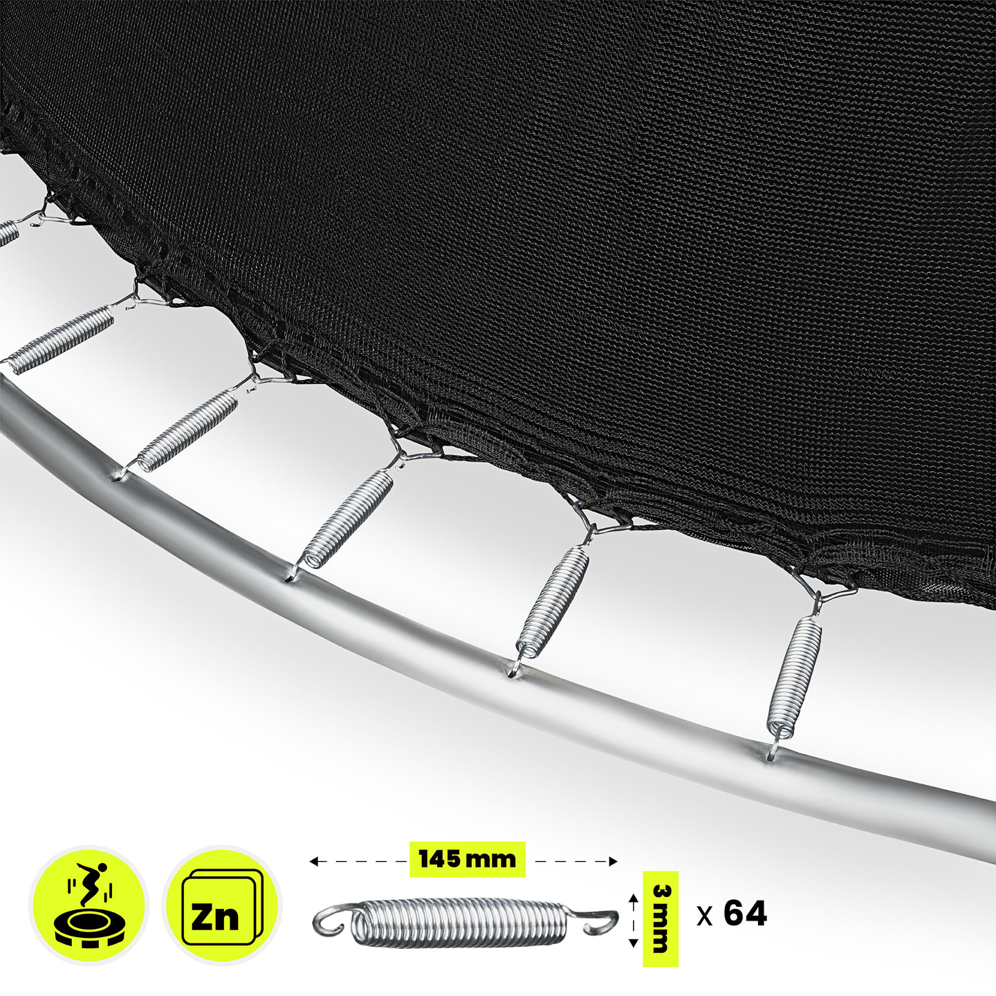 XXL vrtni trampolin za otroke HyperMotion - 366 cm 12FT - z lestvijo in notranjo mrežo - za dom in vrt - 150 kg max