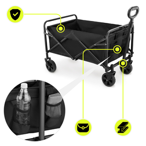 HyperMotion zložljiv invalidski voziček za plažo - črn, 80 kg