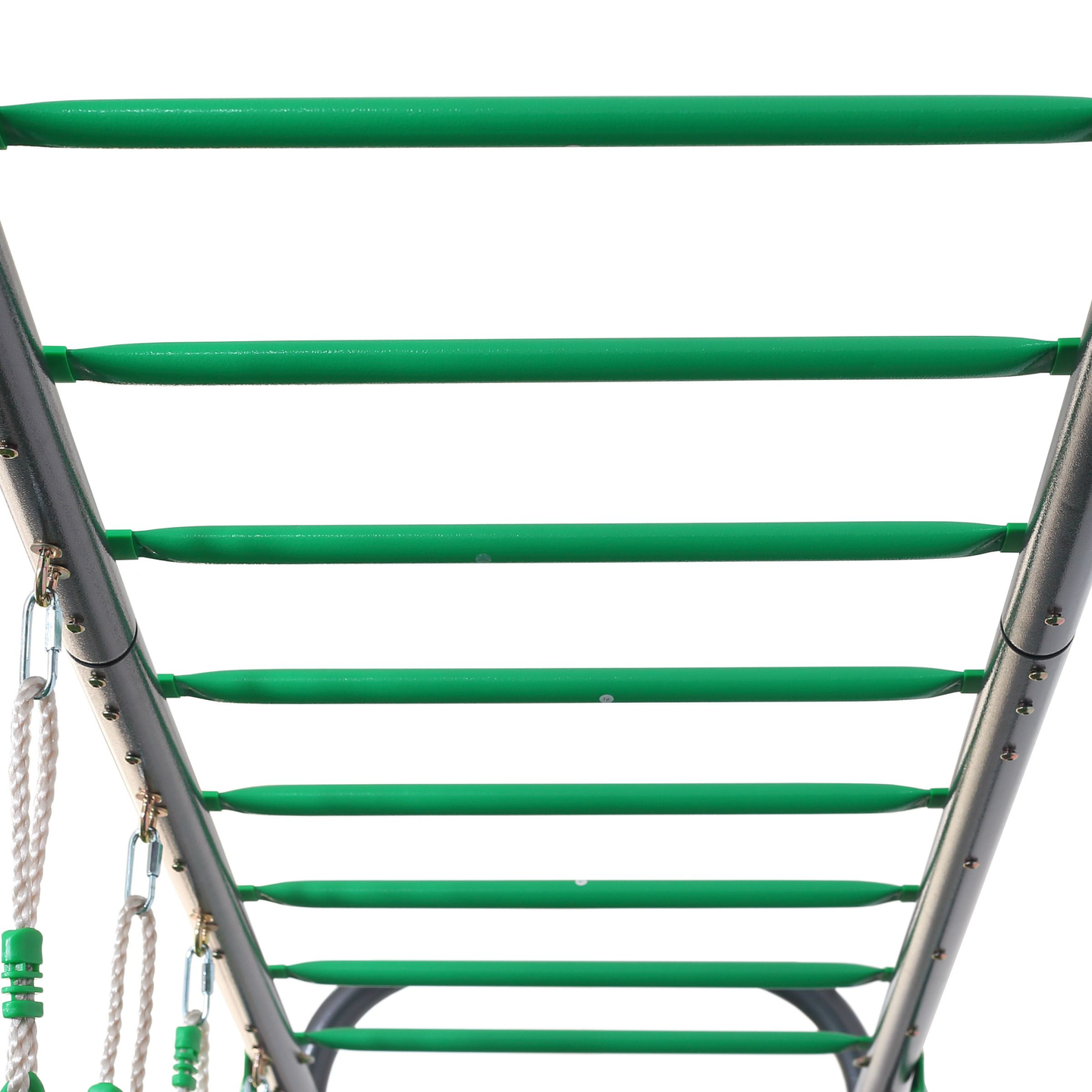 XXL jeklena vrtna gugalnica - 2 sedeža, lestev, gimnastični trapez