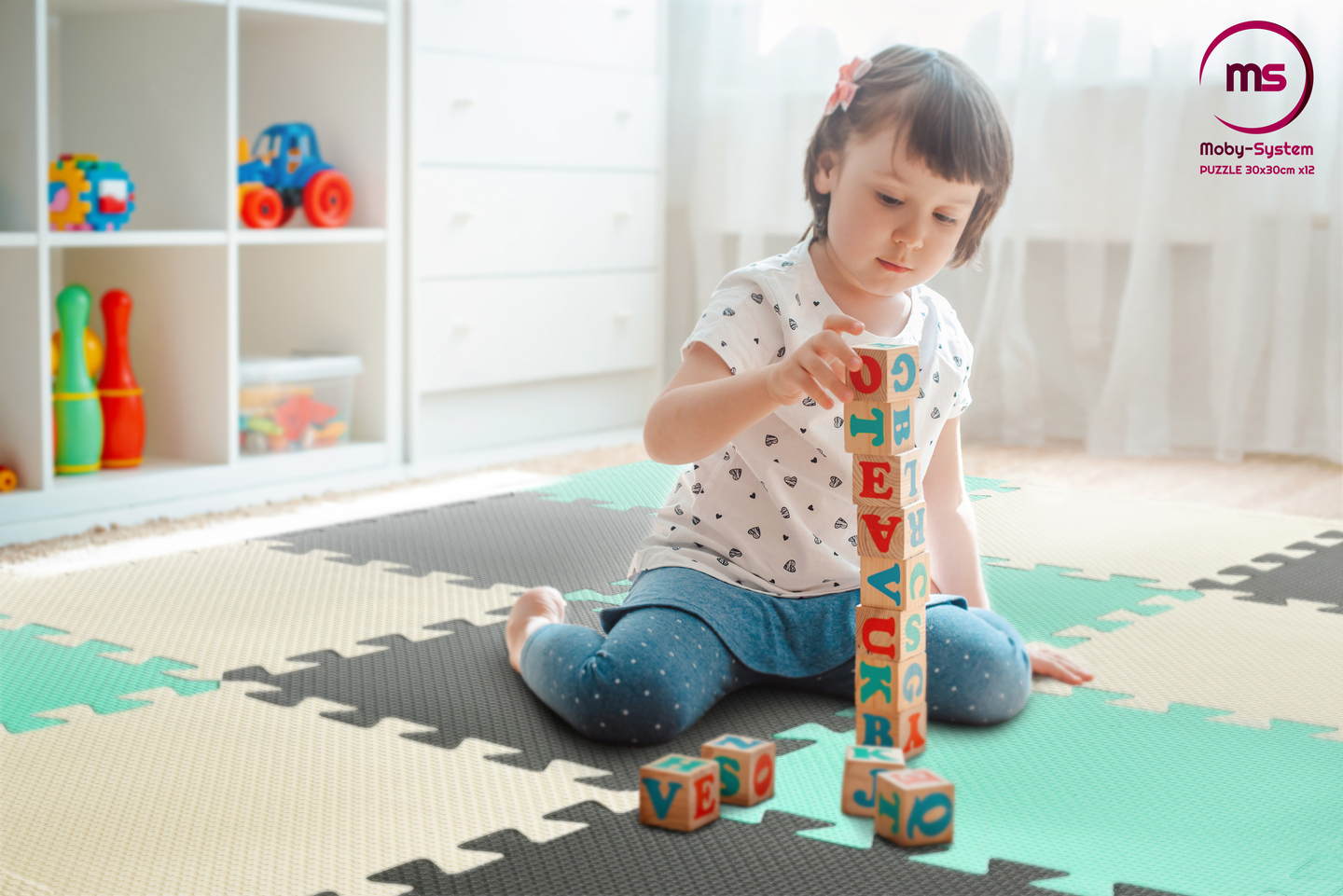 Penasta sestavljanka 12 kosov. - izobraževalna podloga iz pene 120 x 90 x 1.2cm z obrobami - meta