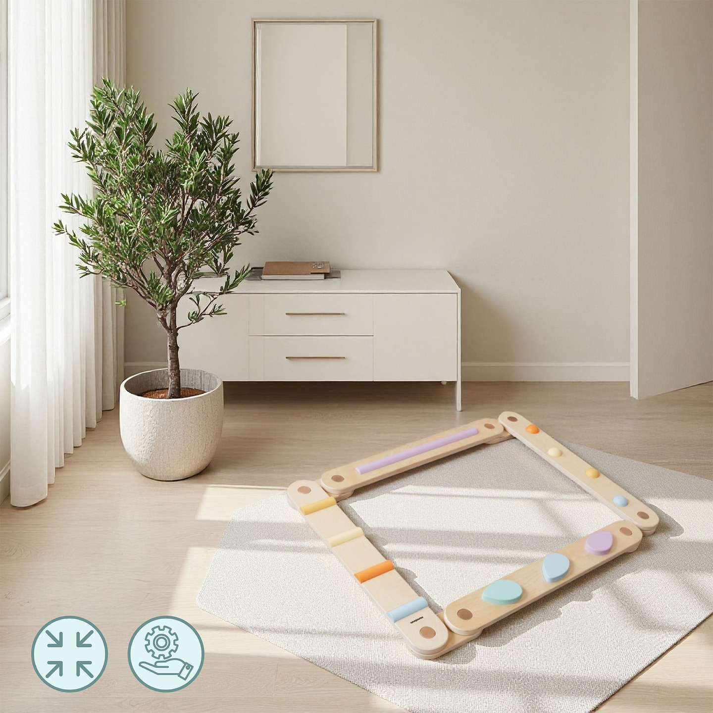 Velika lesena senzorična pot - steza za ravnotežje - 9 elementov