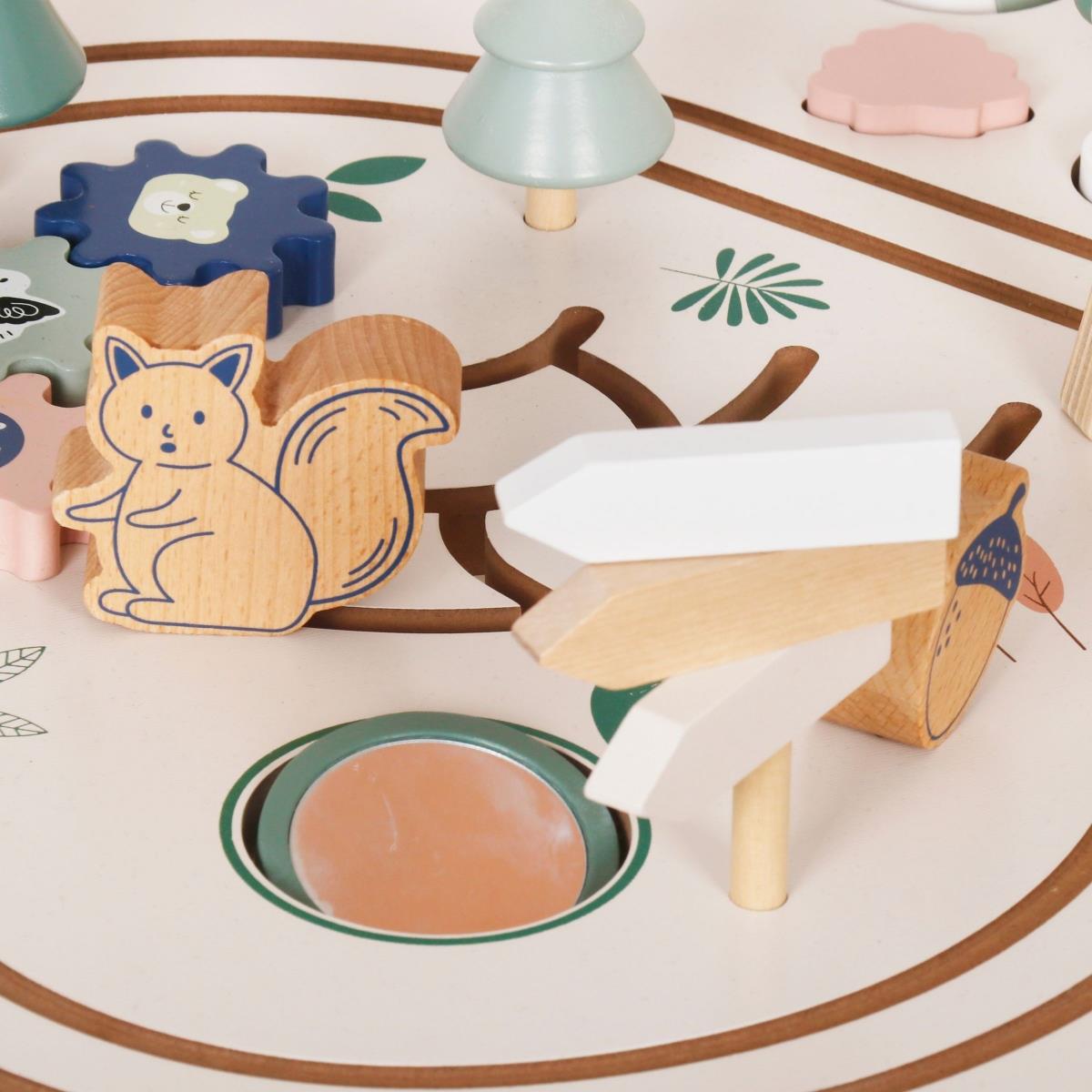 Izobraževalna lesena miza 10v1 z živalmi in vlakom