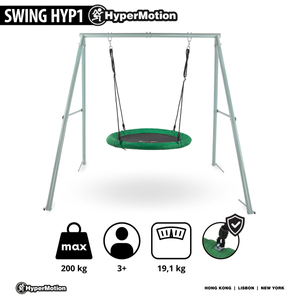 Vrtna gugalnica tipa štorkljino gnezdo z okvirjem in vrvmi