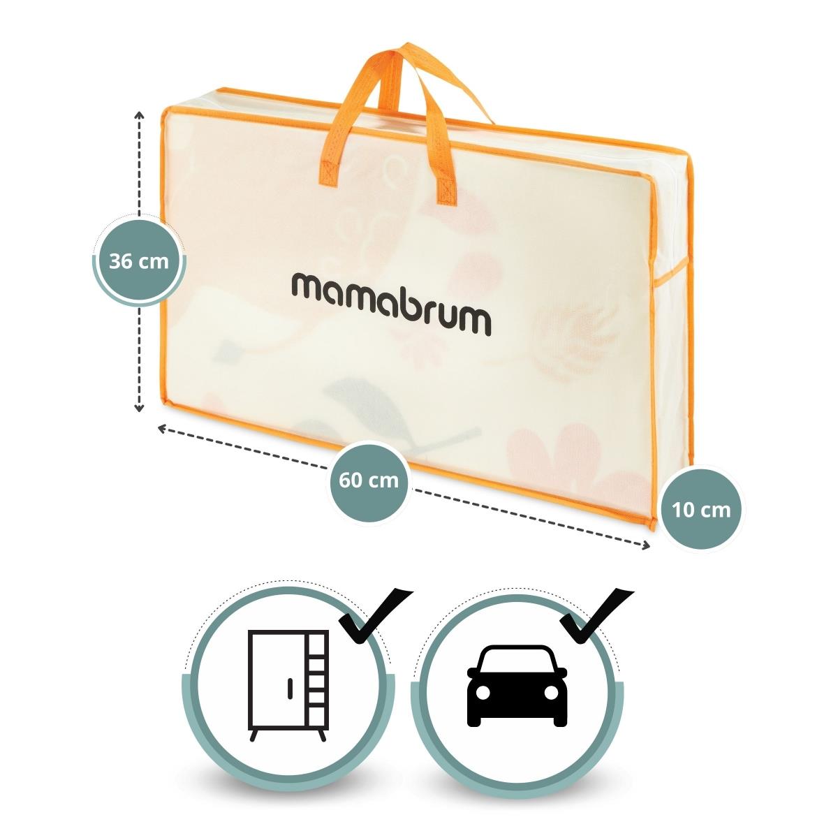 Dvostranska zložljiva podloga iz pene 180 x 120 x 1 cm - Eksotični sloni/nežno siva