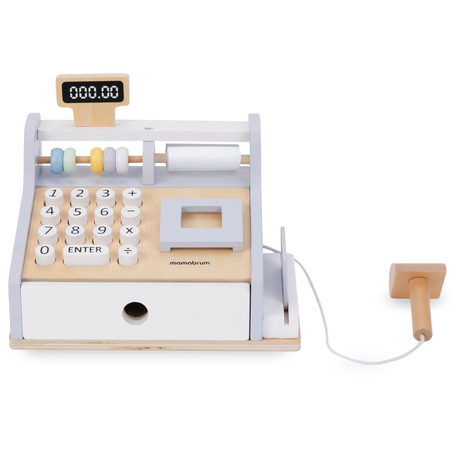 Lesena blagajna z dodatki