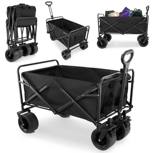 HyperMotion zložljiv invalidski voziček za plažo - črn, 120 kg