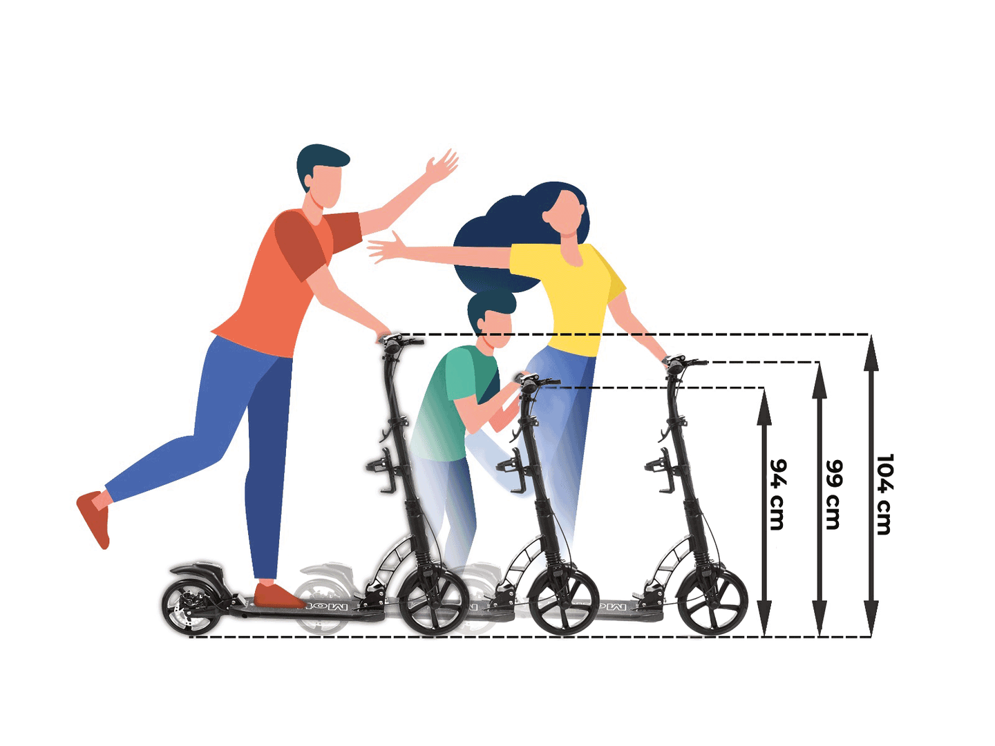 Skuter za odrasle HyperMotion REGAMO - črn