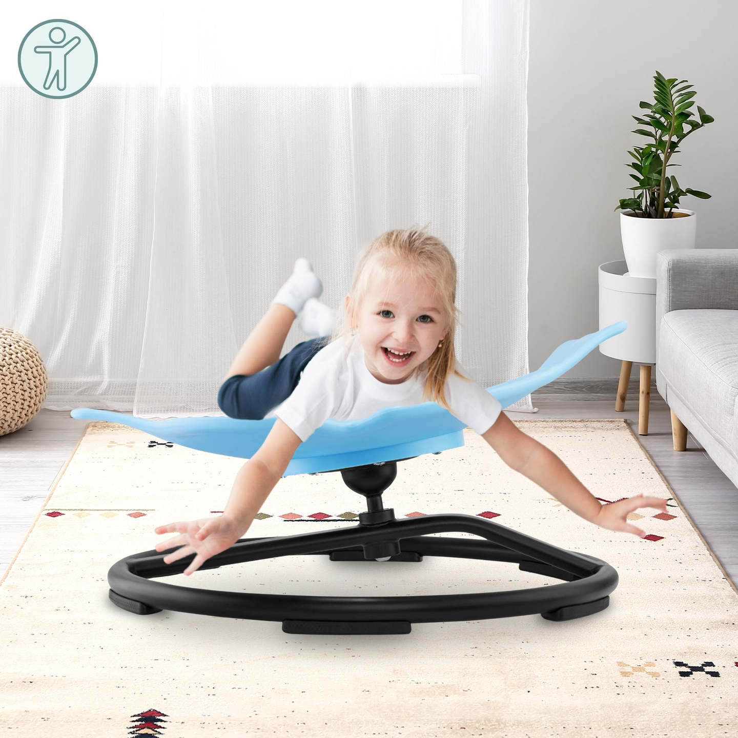 Mini vrtiljak za otroke Riba - modra