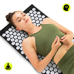 Akupresurna podloga z blazino in prevleko - 72 cm HyperMotion črno-bela