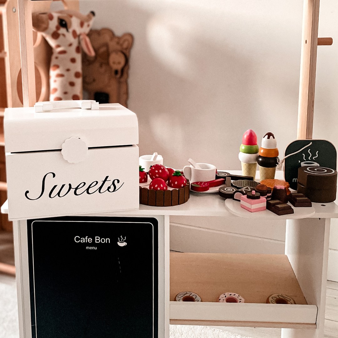 Lesena škatla za rezanje bonbonov, sladka trgovina