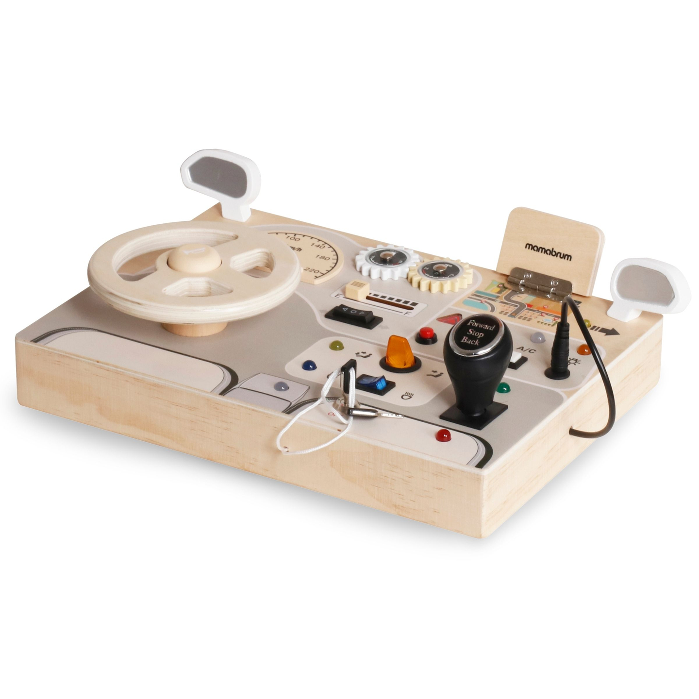 Montessori lesena igralna plošča za majhne otroke - armaturna plošča avtomobila