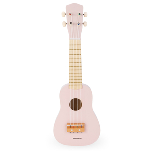 Lesena kitara za otroke - ukulele - roza barva