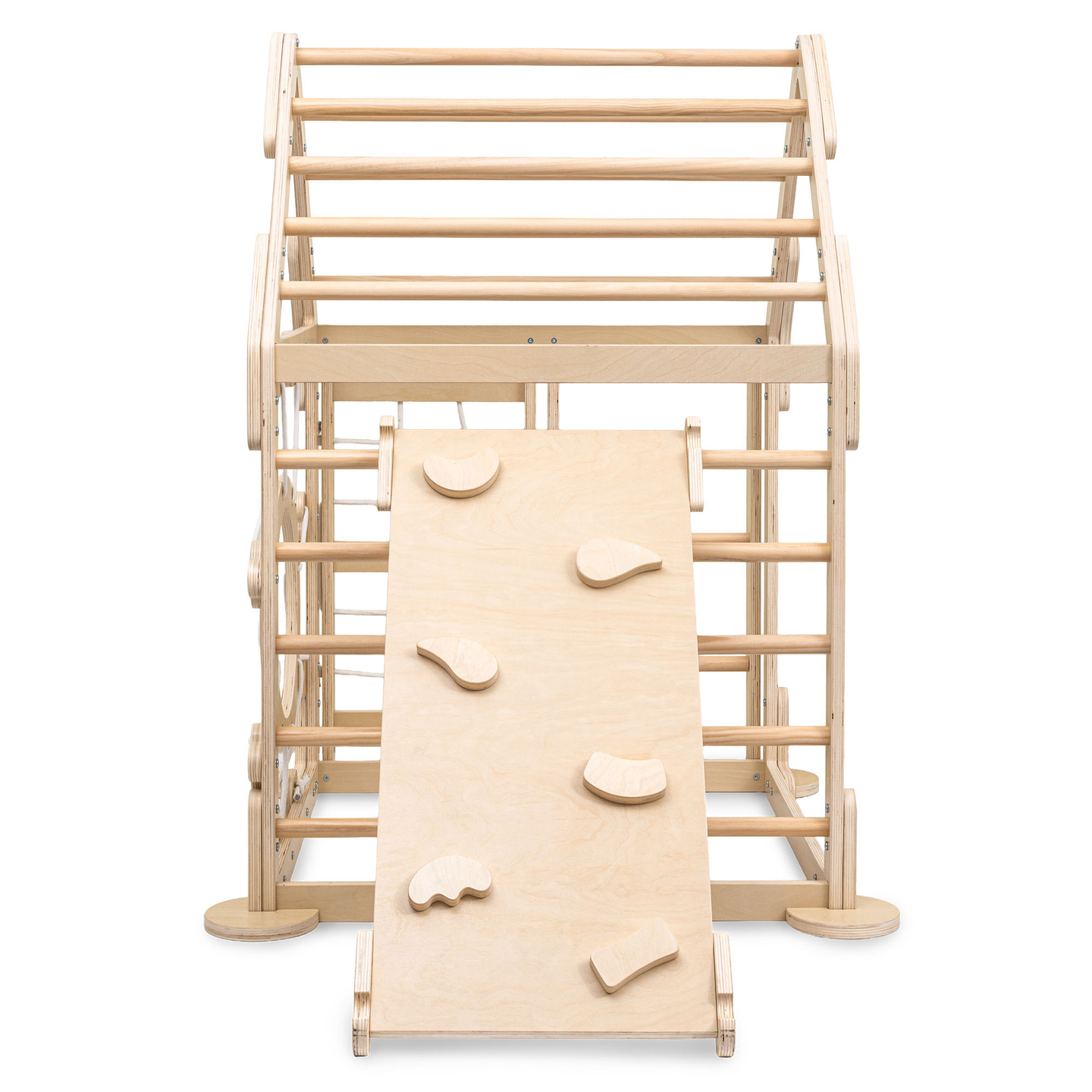 Leseno notranje igrišče za otroke - hišica z lestvami in toboganom