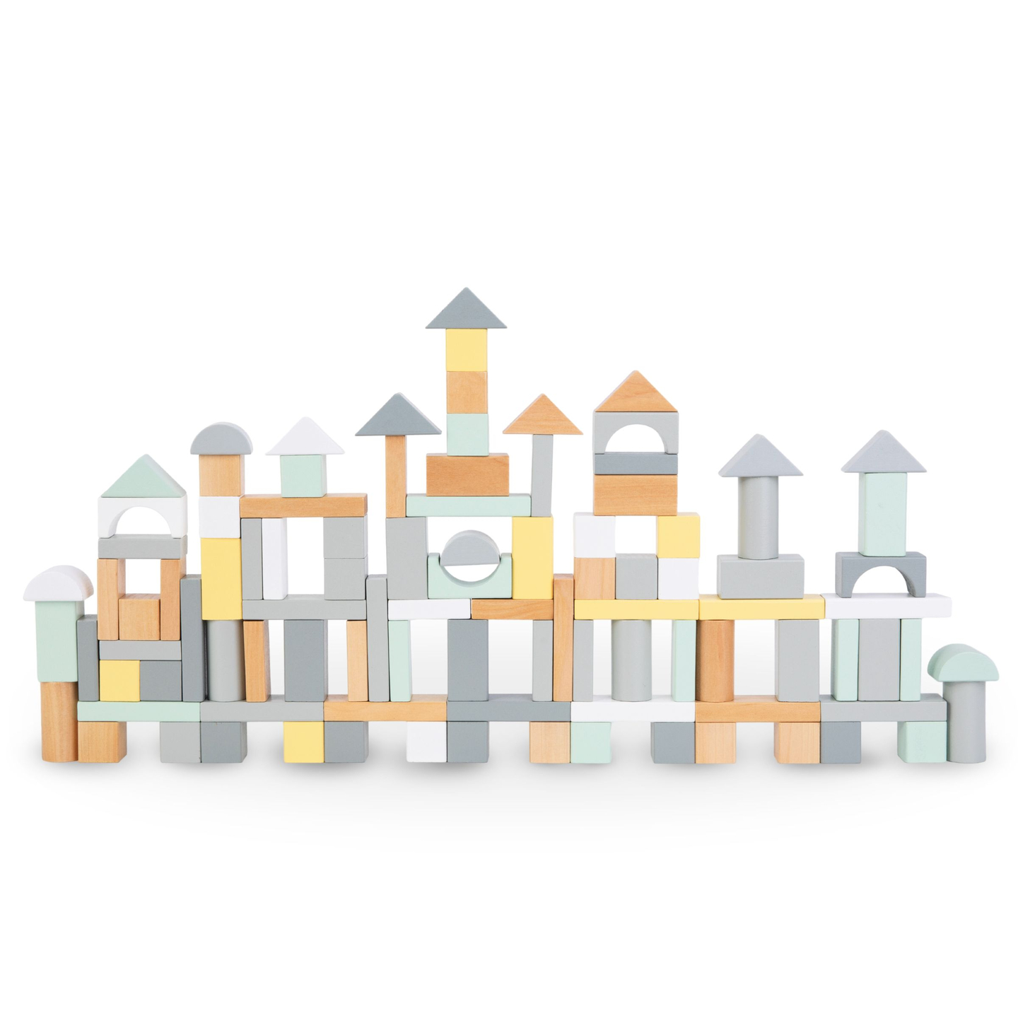 Pastelne lesene kocke - komplet 100 XL kosov