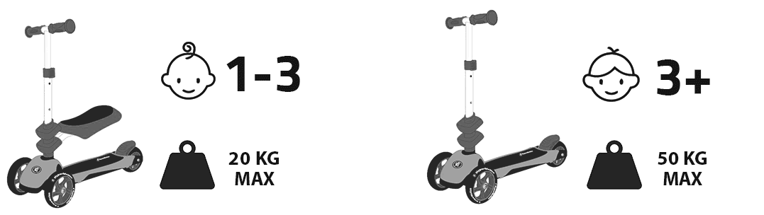 Tricikel HyperMotion 3v1 za ravnotežje - roza