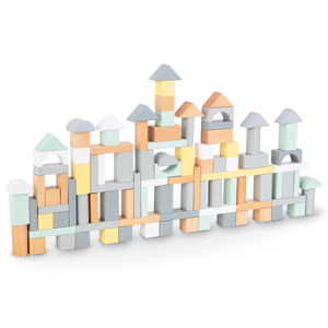 Pastelne lesene kocke - komplet 100 XL kosov