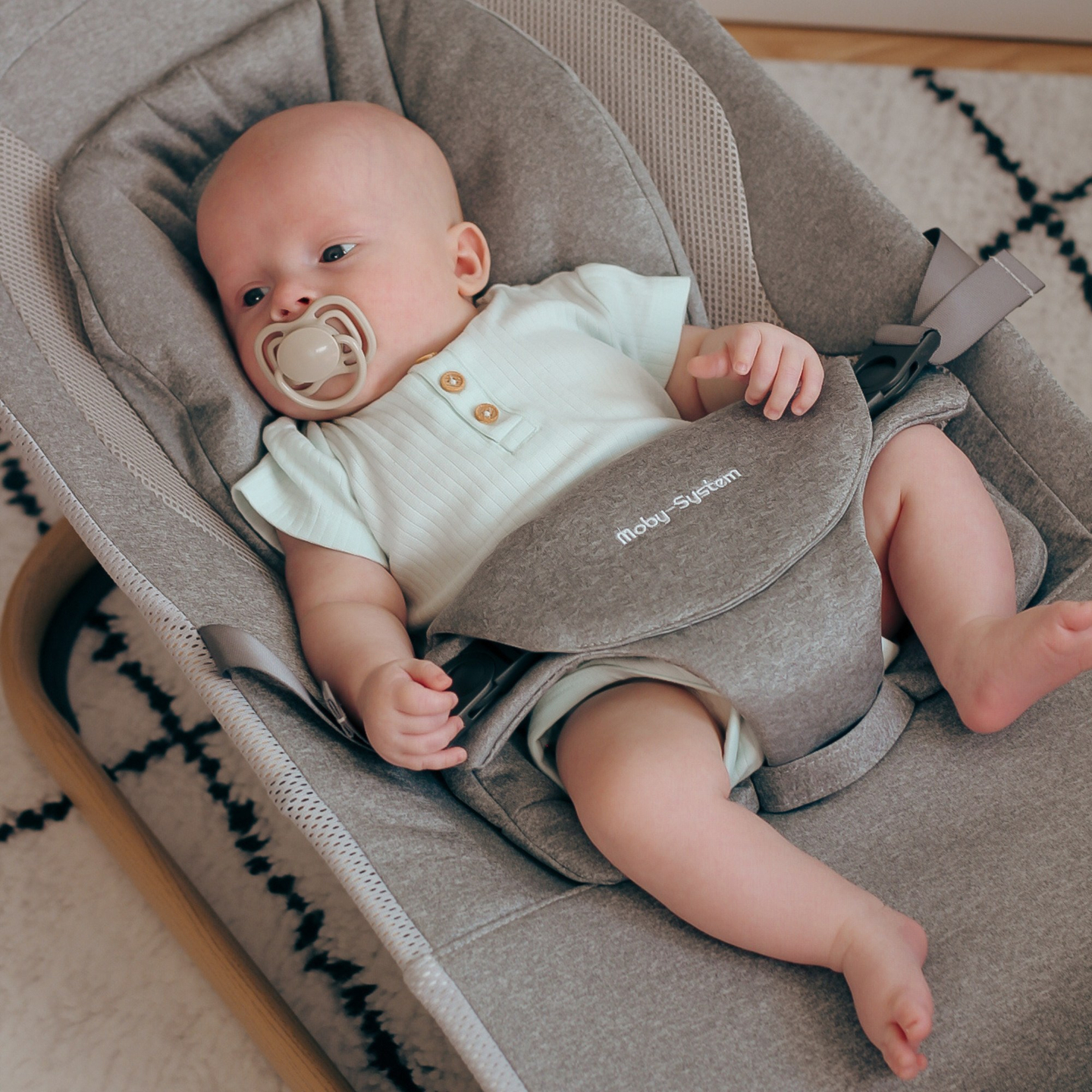 Gugalni stol 2 v 1 Moby-Sistem LILY - siva