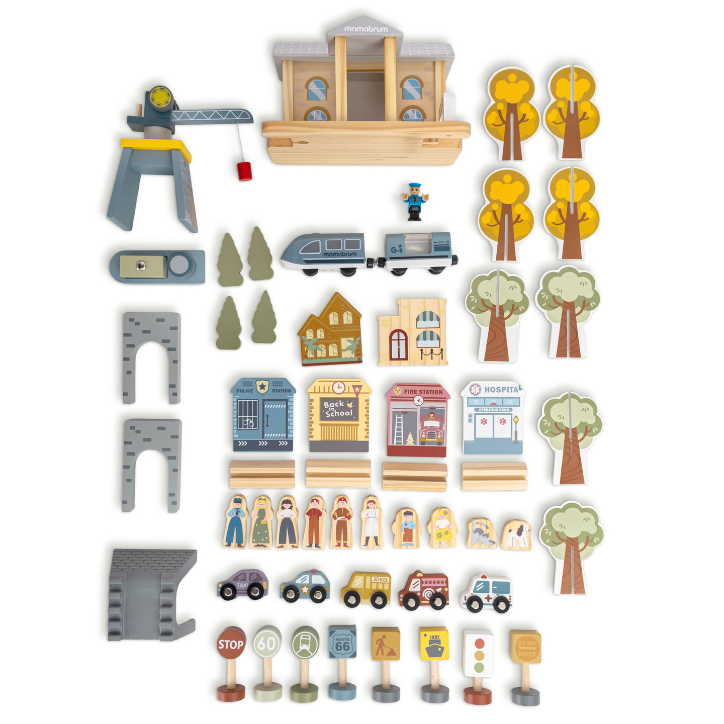 Lesena mestna železnica z električnim vlakom - premikajoči se žerjav, ladja, mostovi