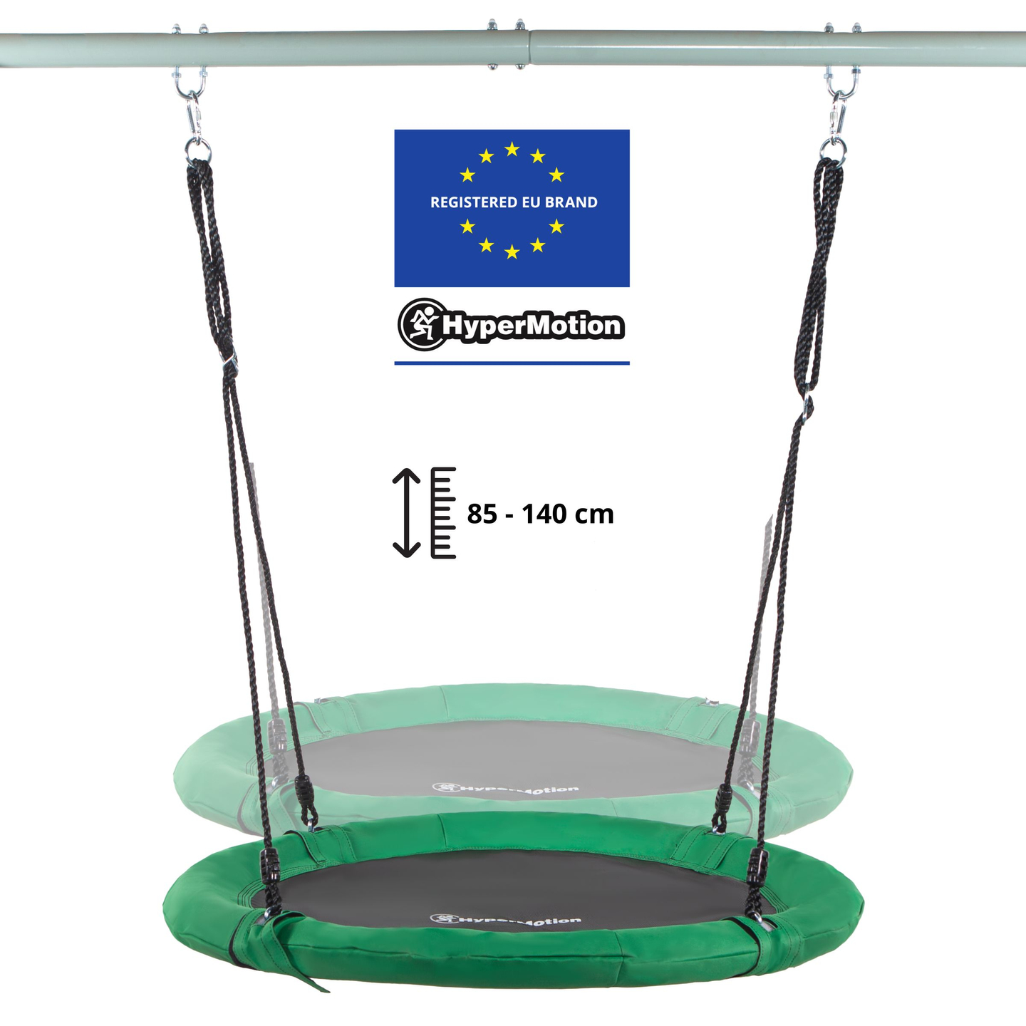 Vrtna gugalnica tipa štorkljino gnezdo z okvirjem in vrvmi