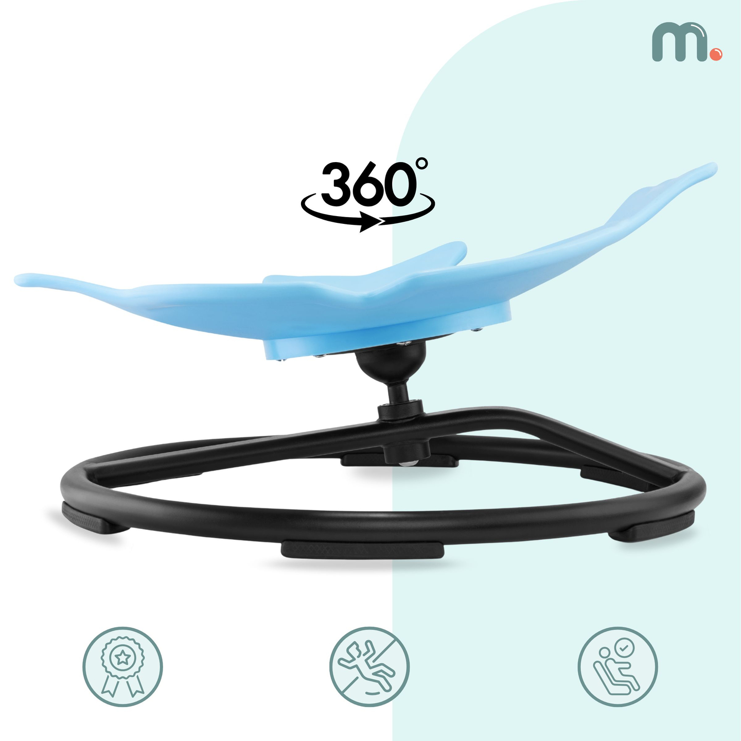 Mini vrtiljak za otroke Riba - modra