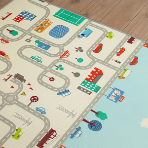 Dvostranska penasta podloga XXL - zvitek 2 CM (cesta in cikcak)