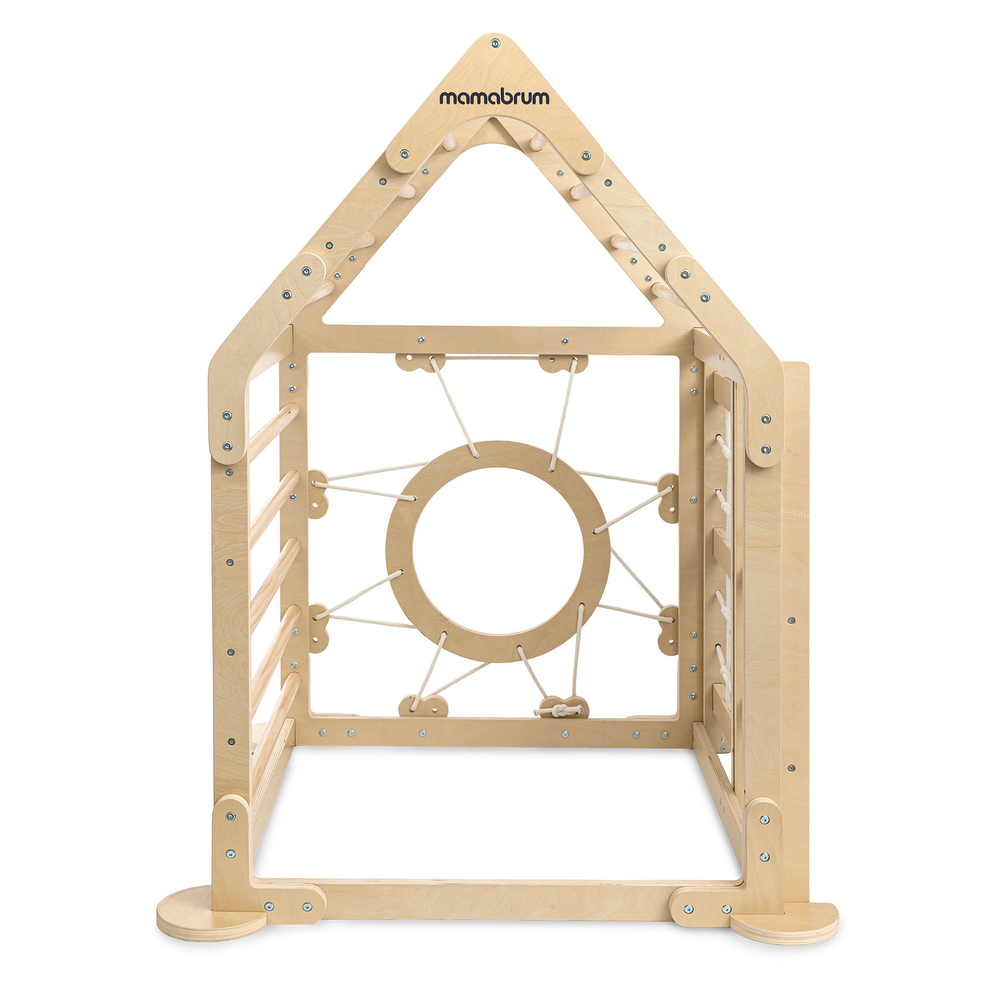 Leseno notranje igrišče za otroke - hišica z lestvami in toboganom