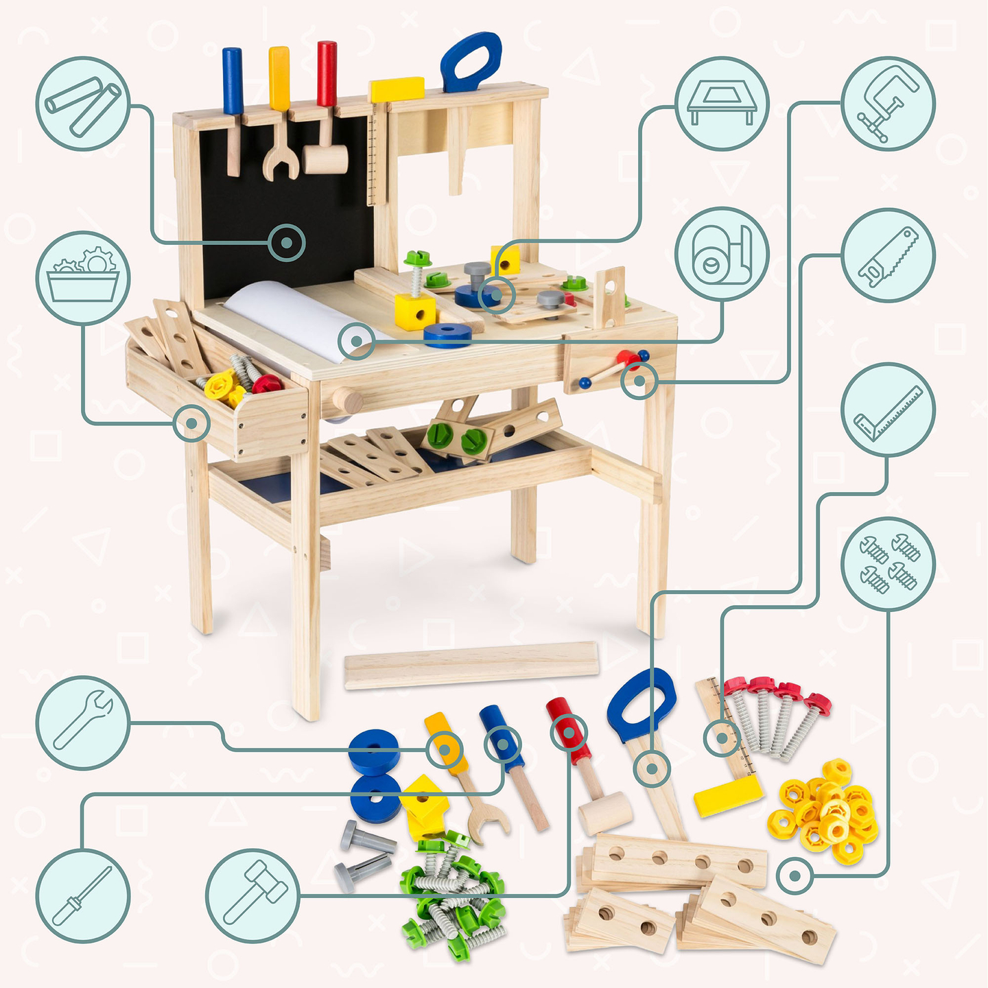 Leseni set za domače mojstre XXL - 75 kosov