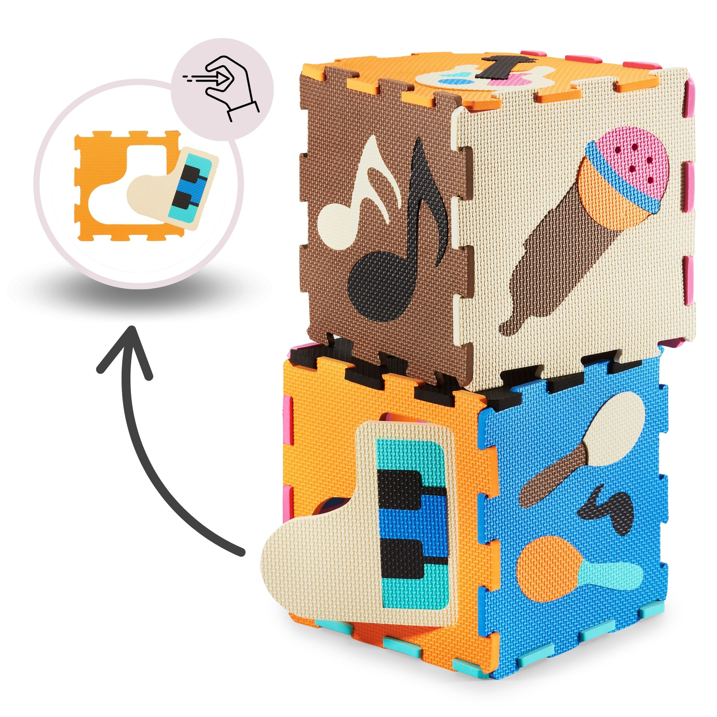 Izobraževalna penasta podloga za sestavljanke 90 x 90 x 1cm - EVA pena - oblika: instrumenti