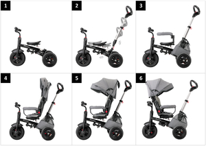 Tobi Velar tricikel + dežna folija - siva